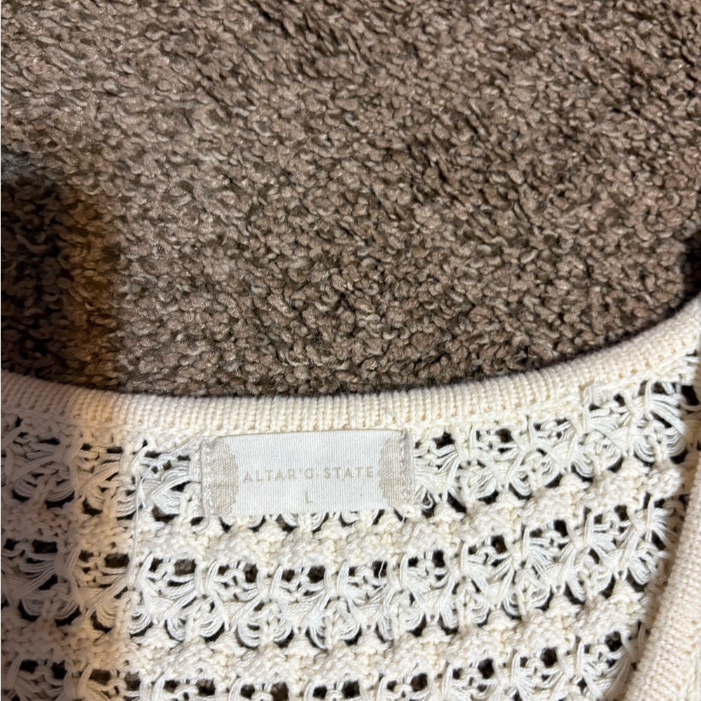 Altar'd State Cream V-Neck Sweater - Picture 3 of 3